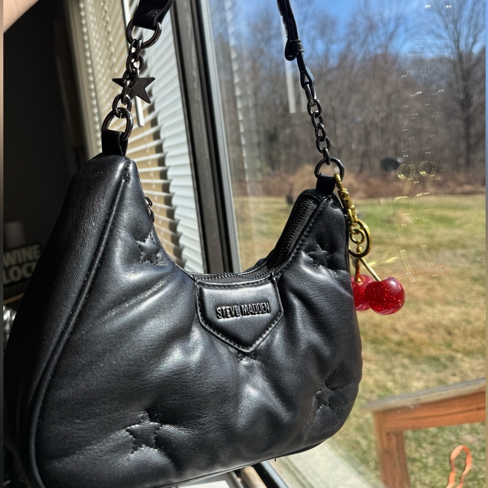 Steve Madden Black Star-Patterned Shoulder Bag